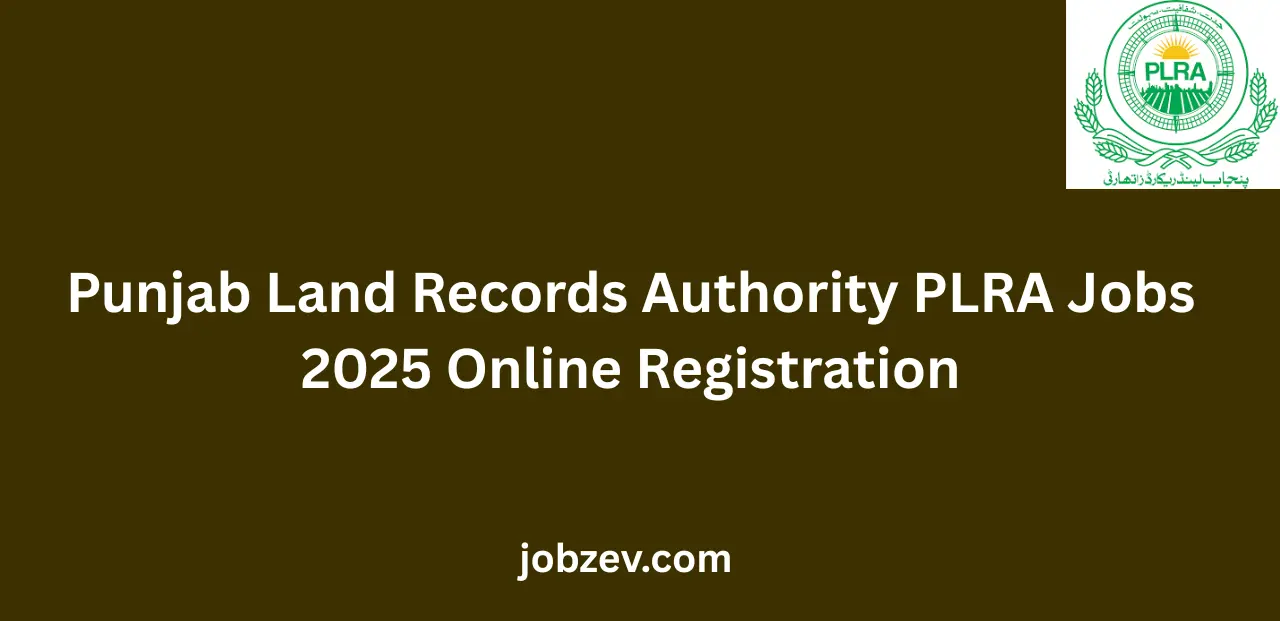 Punjab Land Records Authority PLRA Jobs 2025 Online Registration